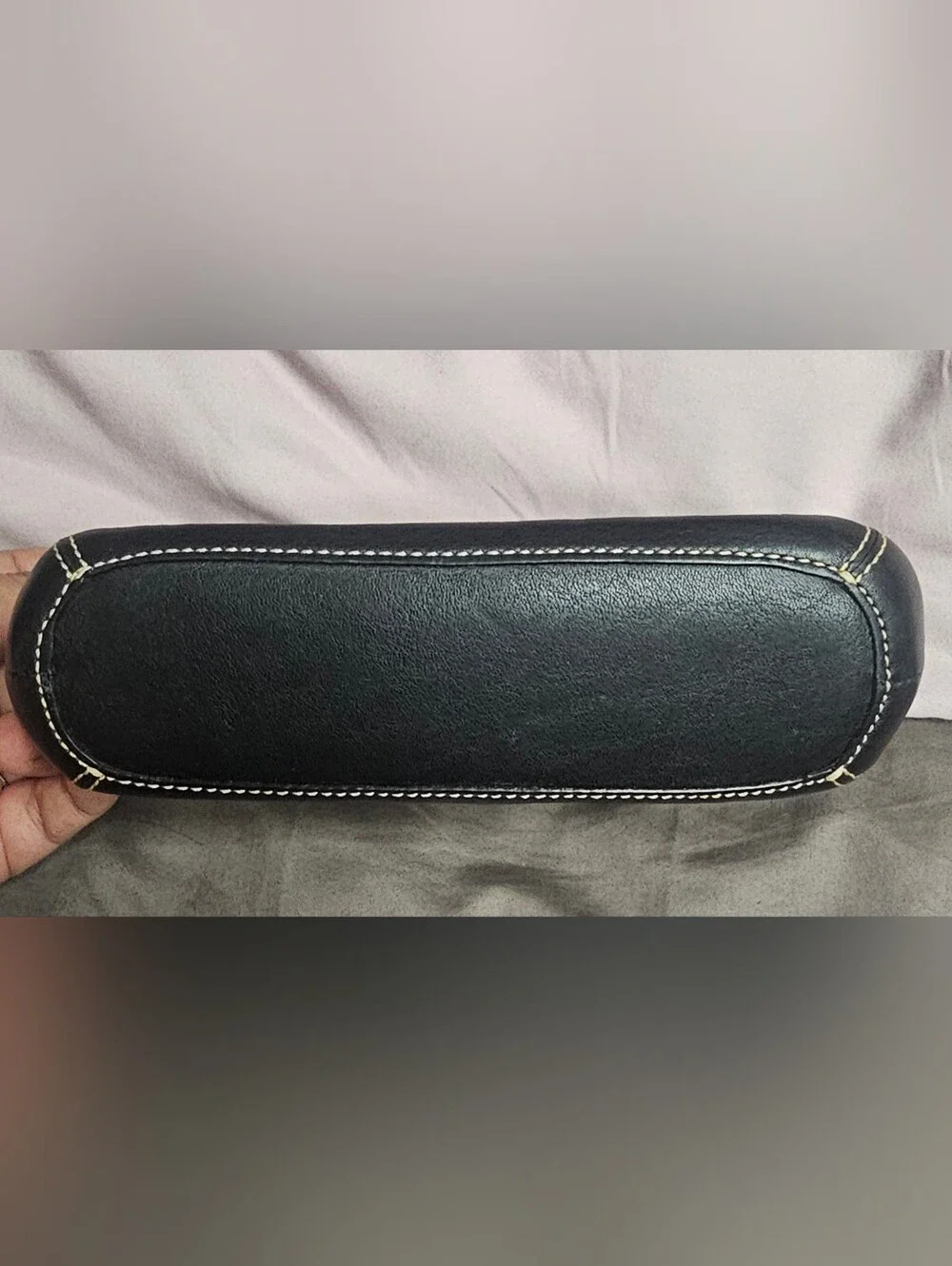 Coach Black Leather Makeup Bag Or Pouch - Vintage Signature Embossed